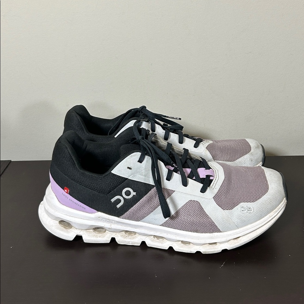 On Running Cloudrunner Sneaker Heron Black Purple Plush Cloud Tech Sz 10 - Picture 6 of 15